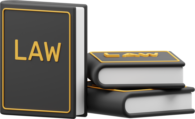 3D Law Books Illustration 